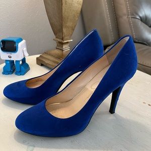 Jessica Simpson blue suede heels